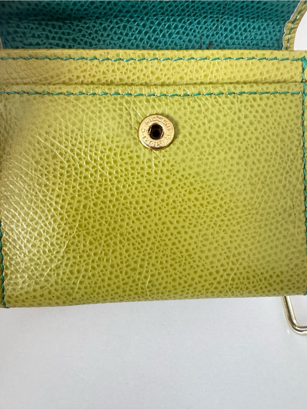 Authentic Celine Rare Lime Yellow Small Coin Wallet - Picture 4 of 7